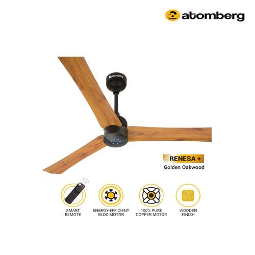 Atomberg Renesa Plus Golden Oak Wood Fan 900mm