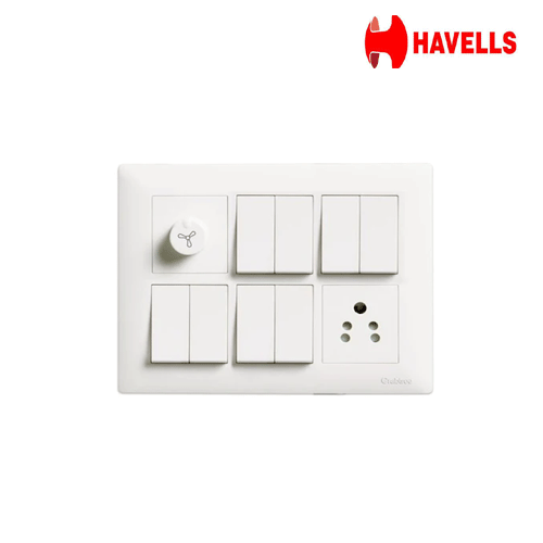 Havells Crab Tree Athena Classic PC 2M Modular Combined Plate - ACAPNCWV12