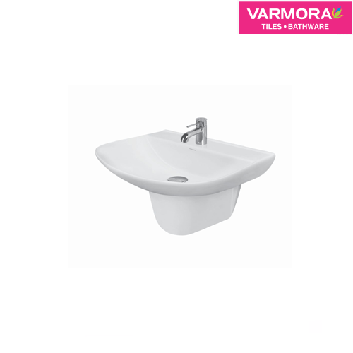 Wash Basin with Pedestal 520x415x855 Alaska White - (Carina V-1532/25)